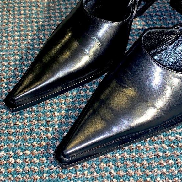 Ann Demeulemeester🖤Leather Wrap Kitten Heel Pumps - Picture 11 of 13